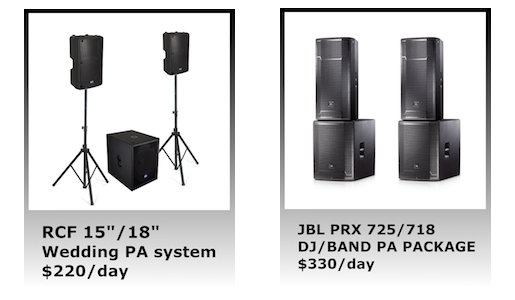 RCF, JBL, PRX725, wedding pa, sound system, 15", speaker hire, adelaide